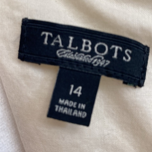 Talbot's Dress Women's Size 14 Tiered Fringe 100% Linen Career flirty Romantic - Picture 10 of 13